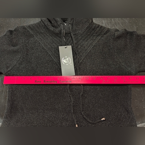 Women's S Christina Black Cashmere Hoodie Sweater, M - Picture 7 of 7